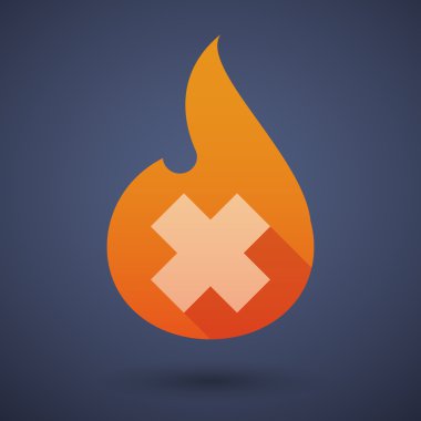 Rahatsız edici bir subsatnce işareti simgesiyle alev