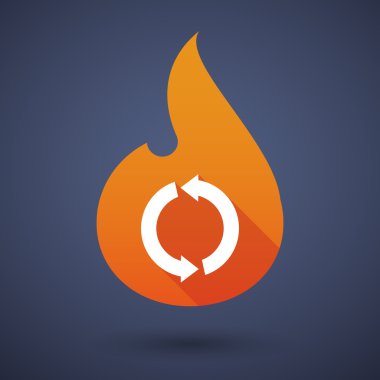 Bir geri dönüşüm işareti simgesiyle alev