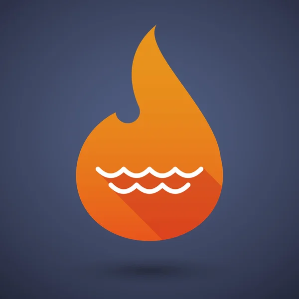 Ícone de chama com um sinal de água — Vetor de Stock