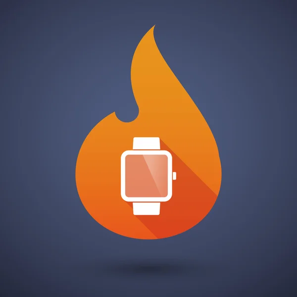 Ícone de chama com um relógio inteligente — Vetor de Stock