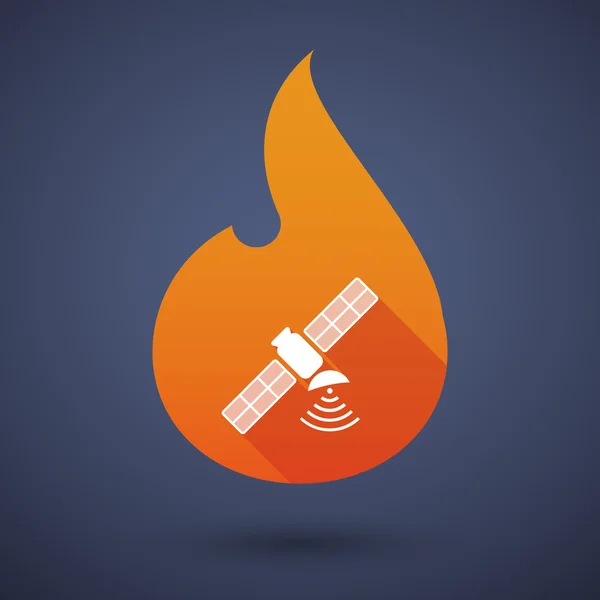 Ícone de chama com um satélite — Vetor de Stock