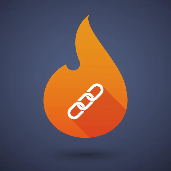 Flame icon with a chain — Stock Vector