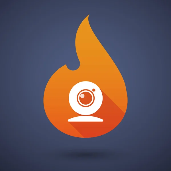 Flame icon with a web cam — Stock Vector