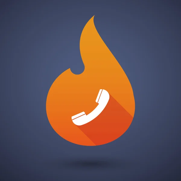 Flame icon with a phone — Stock Vector