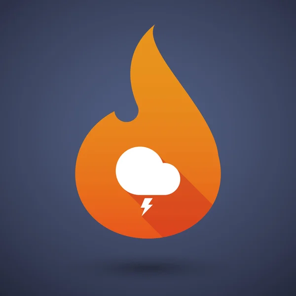 Vlam pictogram met een stormachtige wolk — Stockvector