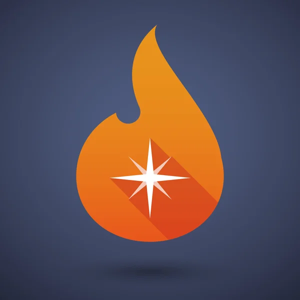 Flame icon with a star — Stock Vector