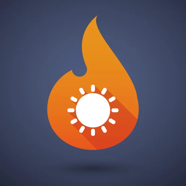 Flame icon with a sun — Stock Vector