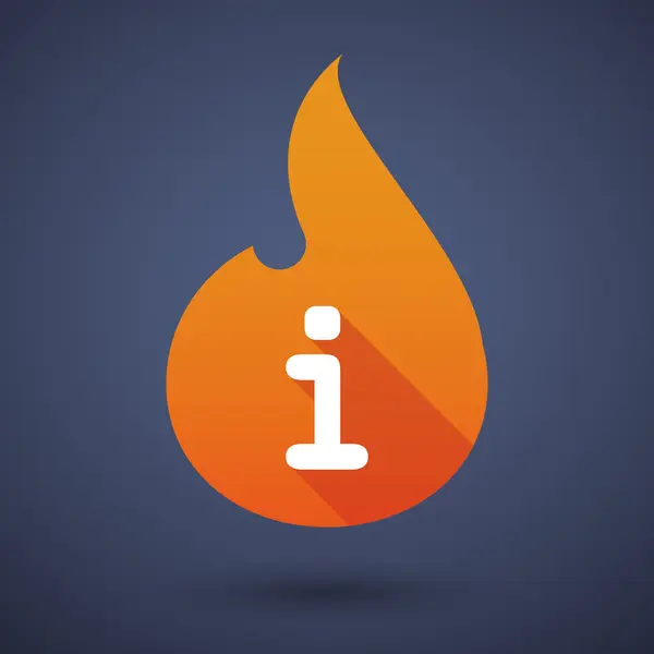 Icona della fiamma con un segno di informazione — Vettoriale Stock