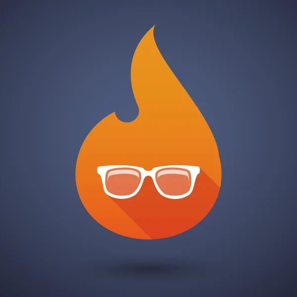 Flame icon with a glasses — Stock Vector
