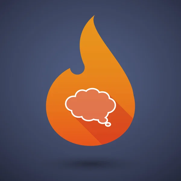 Flame icon with a cloud comic balloon — Stock Vector