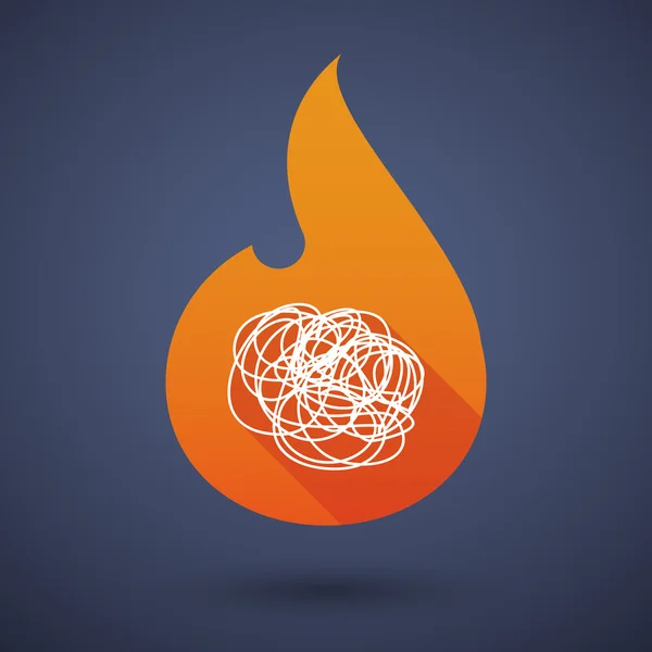 Flame icon with a doodle — Stock Vector