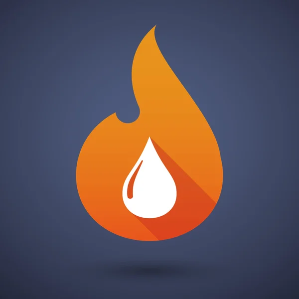 Flame icon with a fuel drop — Stock Vector