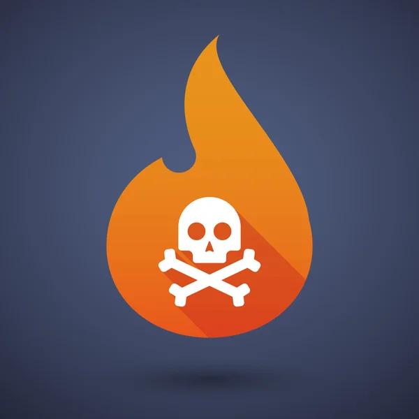 Flame icon with a skull — Stock Vector