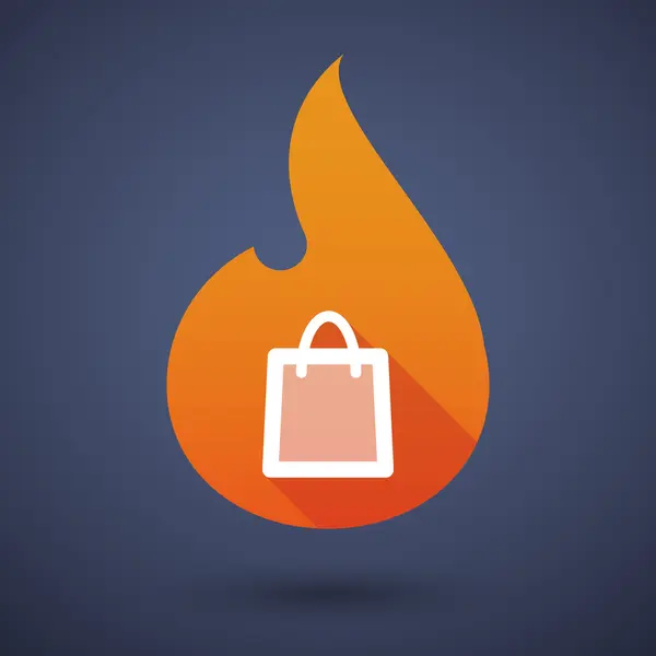 Icono de llama con una bolsa de compras — Archivo Imágenes Vectoriales