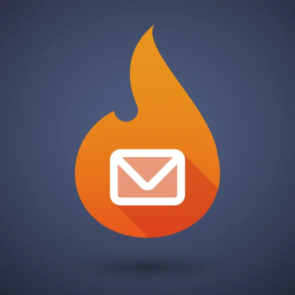 Flame icon with an envelope — Stock Vector