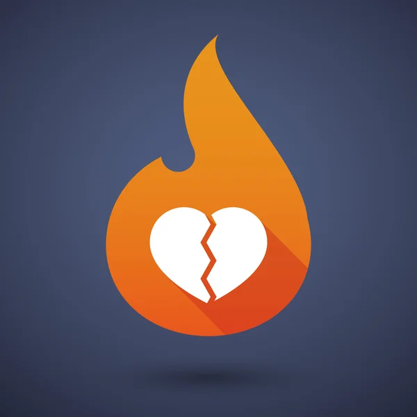 Flame icon with a heart — Stock Vector