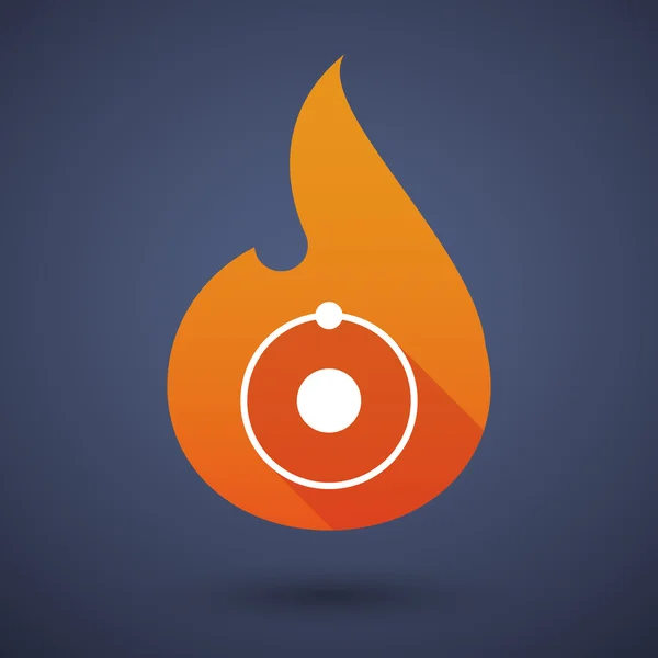 Flame icon with an atom — Stock Vector