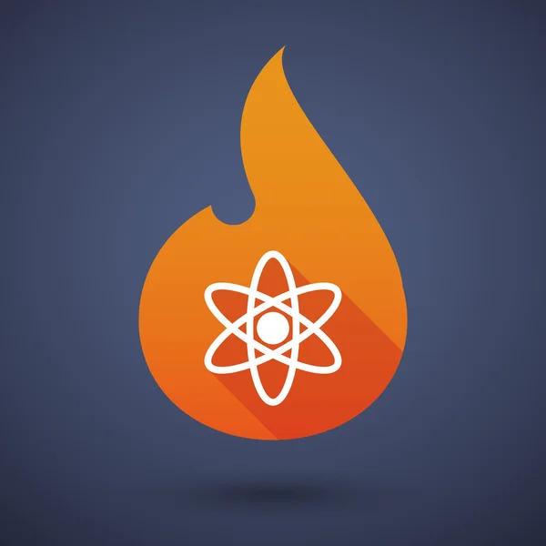 Flame icon with an atom — Stock Vector