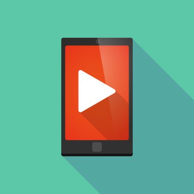 Uzun bir oyun işaret ile gölge telefon simgesi