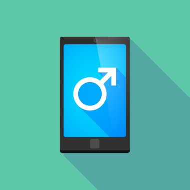 Uzun gölge telefon simgesini erkek işaretiyle