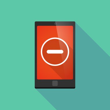 Uzun gölge telefon simgesini bir çıkarma işareti ile