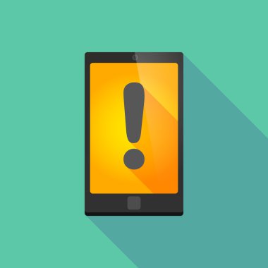 Uzun gölge telefon simgesini bir ünlem işareti ile