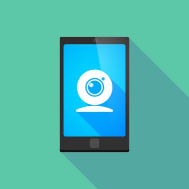 Uzun gölge telefon simgesini bir web kamerası ile