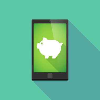 Uzun bir domuzla gölge telefon simgesi