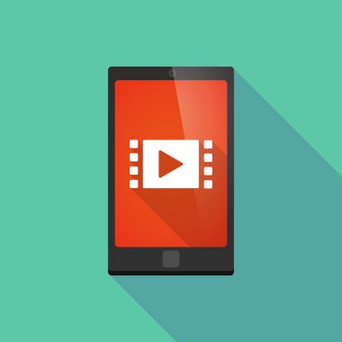 Uzun gölge telefon simgesini Multimedya işaretiyle