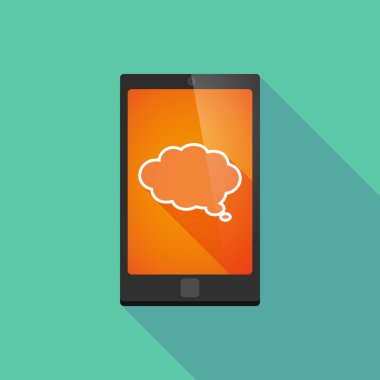 Uzun bir bulut komik balon ile gölge telefon simgesi