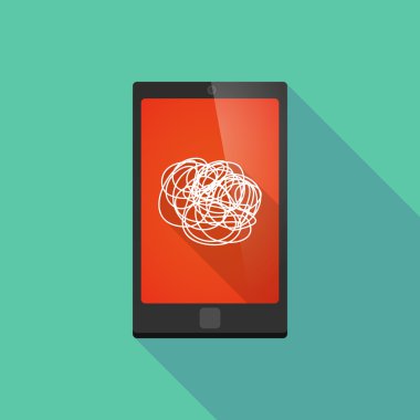 Uzun bir doodle ile gölge telefon simgesi