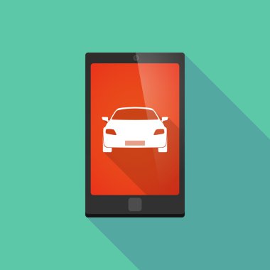 Uzun bir araba ile gölge telefon simgesi