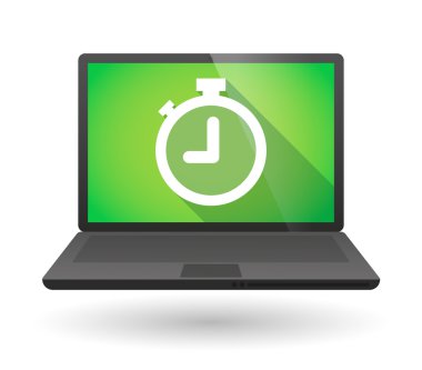 Bir zamanlayıcı ile dizüstü bilgisayar simgesi