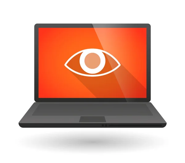 Laptop icon with an eye — Stock Vector