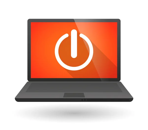 Laptop-Symbol mit einem Aus-Knopf — Stockvektor
