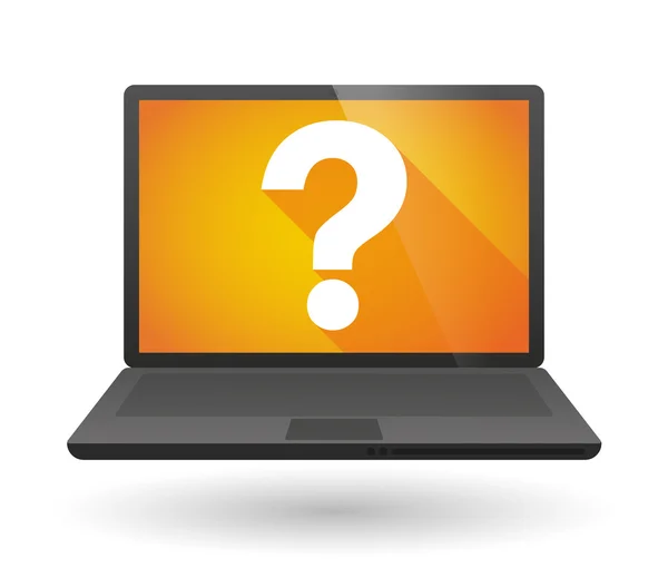 Laptop ikon-val egy kérdés-jel — Stock Vector