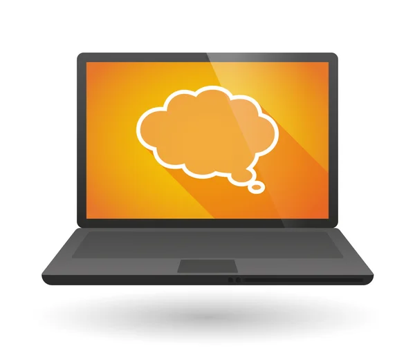 Laptop pictogram met een wolk komische ballon — Stockvector