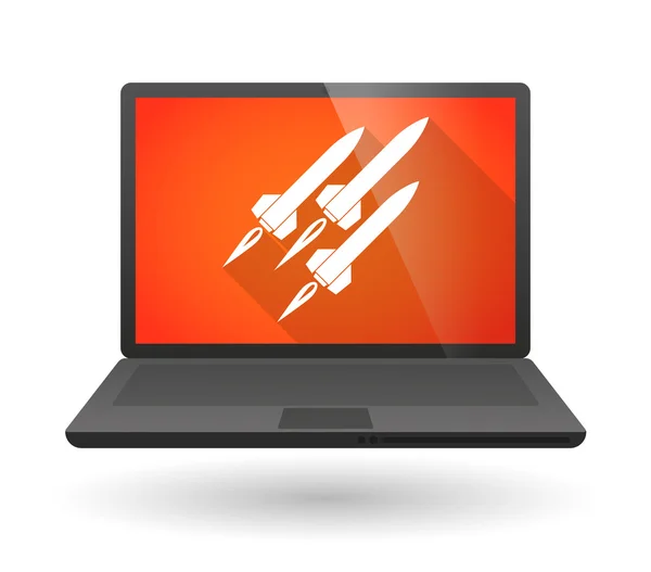 Ikona laptopa z rakiet — Wektor stockowy
