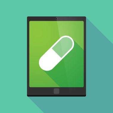 Tablet pc icon with a pill