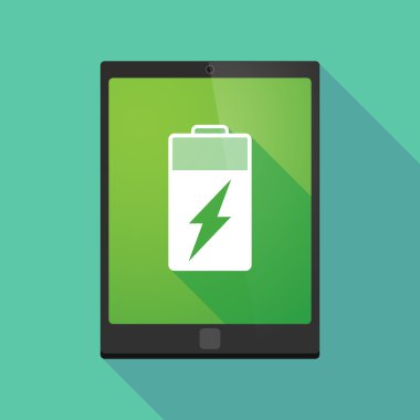 Tablet pc simgesi bir batarya ile