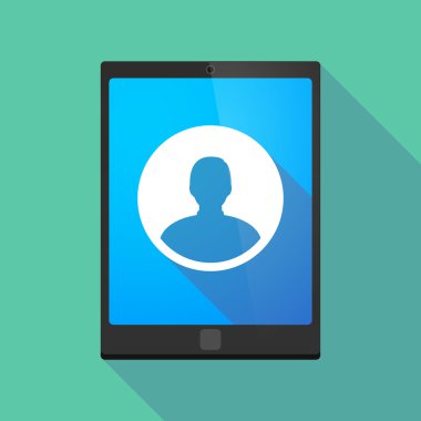 Tablet pc simgesi bir erkek avatar ile