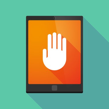 Tablet pc simgesi bir el ile