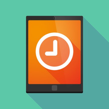 Tablet pc simgesi ile bir masa saati