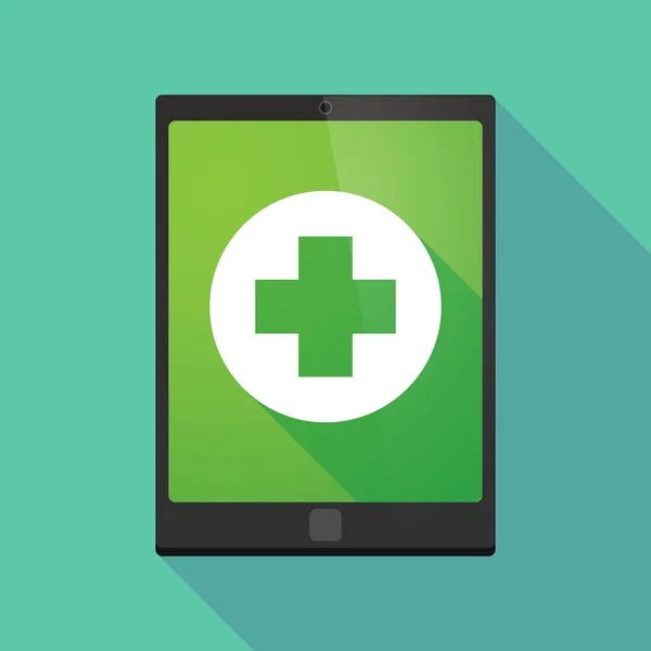 Tablet pc icon with a pharmacy sign — Wektor stockowy