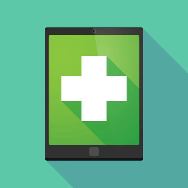 Tablet pc icon with a pharmacy sign — Stok Vektör