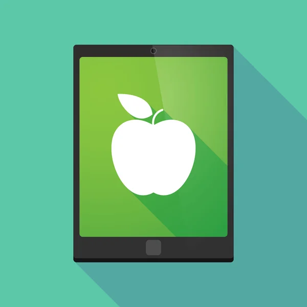 Ícone Tablet pc com uma fruta — Vetor de Stock