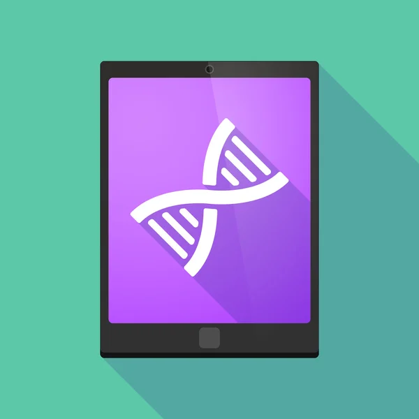 Tablet pc icon with a DNA sign — Stock Vector