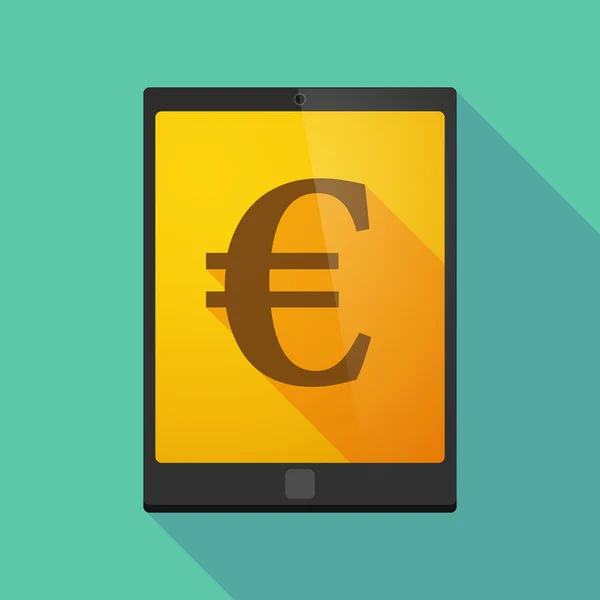 Ícone Tablet pc com um sinal de euro — Vetor de Stock