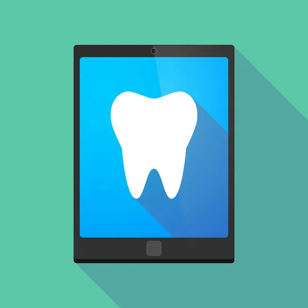 Tablet pc icon with a tooth — Stock Vector