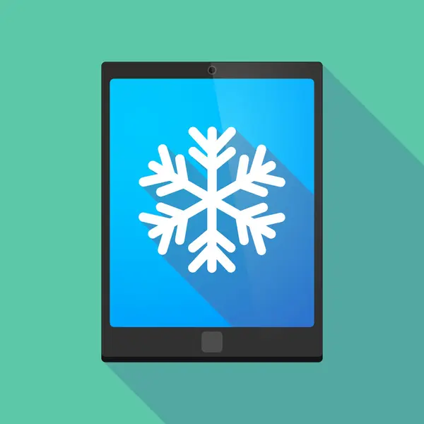 Pictogram van Tablet-pc met een sneeuwvlok — Stockvector